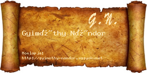 Gyimóthy Nándor névjegykártya